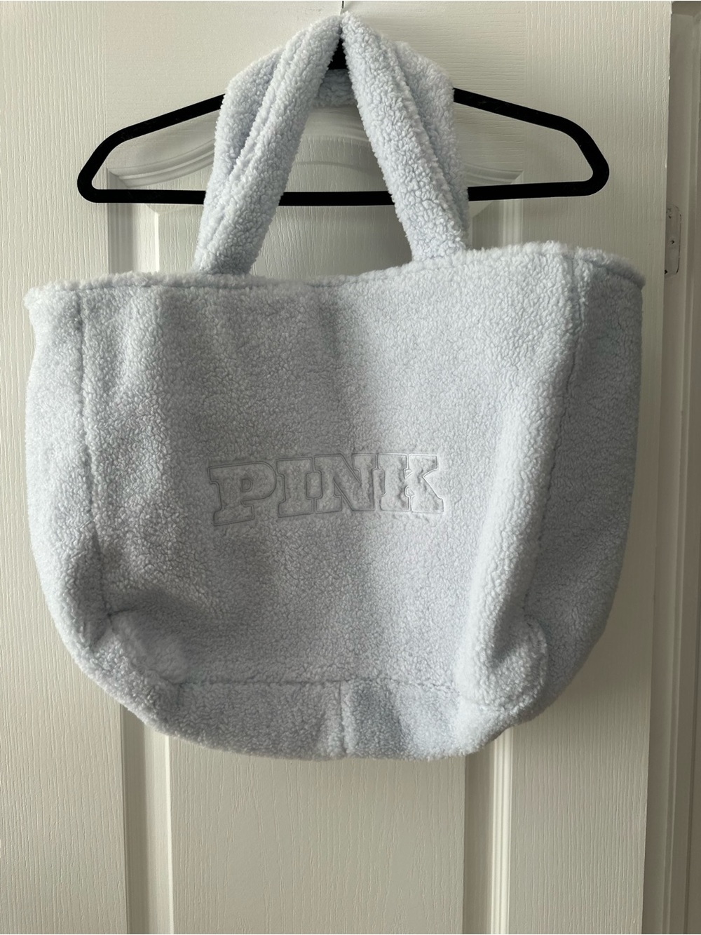 PINK Victoria's Secret Light Blue Sherpa Tote